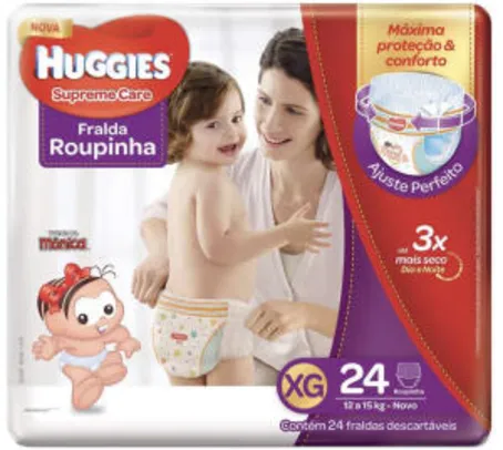 [ PRIME] Huggies Fralda Supreme Care Roupinha Mega XG, 24 Fraldas | R$20