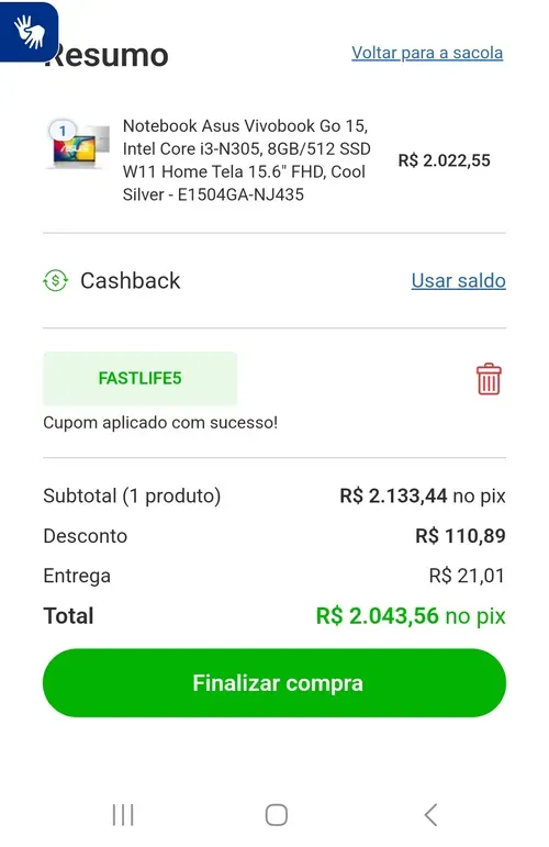 Imagem na descrição da promoção