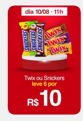 [APP] Leve 6 por 10 - Snickers Dark 42g - Snickers ou Twix