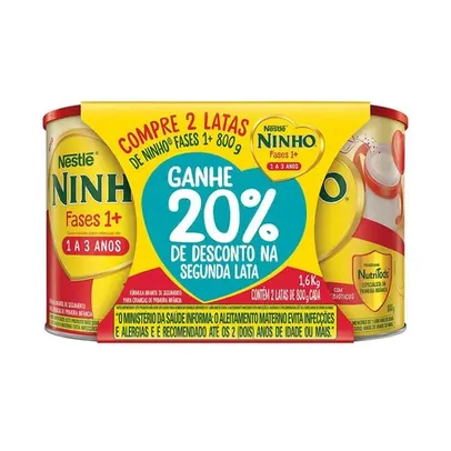 Ninho Fases 1+ Fórmula Infantil 2 Latas 800g cada