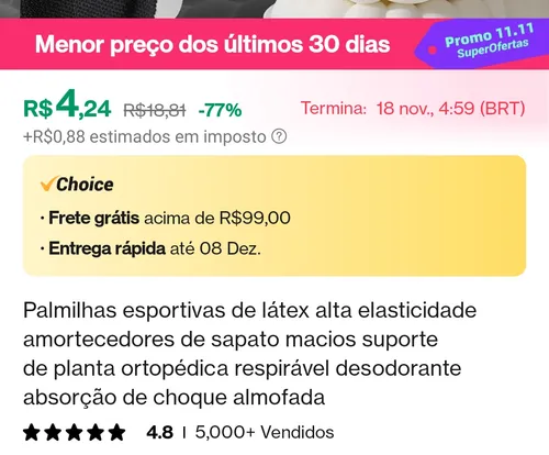 Imagem na descrição da promoção