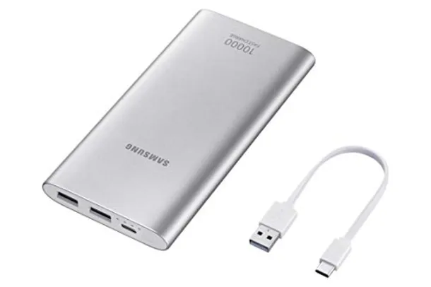 Bateria Externa, 10,000Mah USB Tipo C Prata, Samsung, EB-P1100CSPGBR, Prata