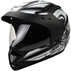 Capacete tamanho 58 ou 60 - Mixs Mx Frontier Preto com Prata