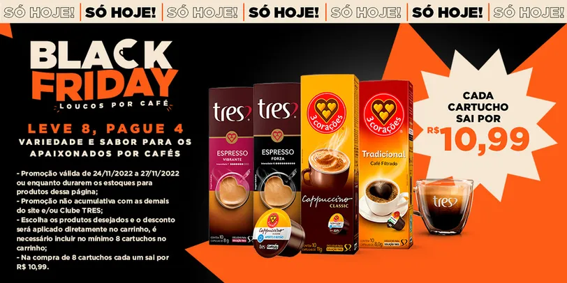 Black Friday - Leve 8 Cápsulas e Pague 10,99 em cada | Mercafé