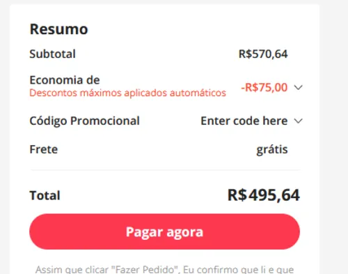 Imagem na descrição da promoção