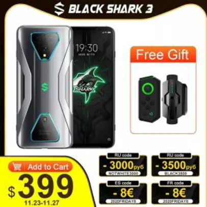 BLACK SHARK 3 SNAPDRAGON 865 8/128GB | R$2.114