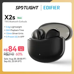 Edifier X2s TWS Fones de ouvido Bluetooth Fones Sem Fio Earbuds, Bluetooth 5.3