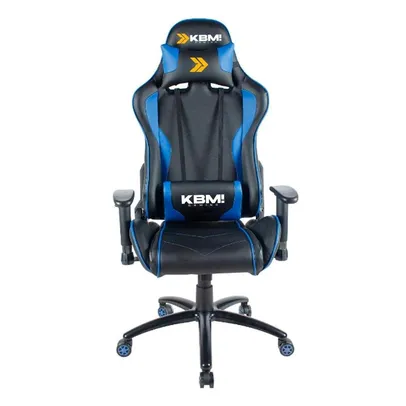 Cadeira Gamer KBM! GAMING Storm CG300, Preta e Azul, Com Almofadas, Reclinável, Descanso de Braço 2D - KGCG300PTAZ