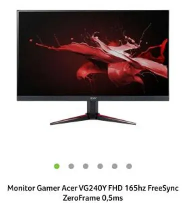 Monitor Gamer Acer VG240Y 144hz IPS 23,8" - R$1559