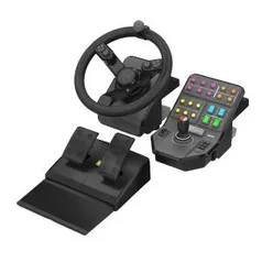 Volante de Simulação, Pedais e Deck de Controle do Painel Lateral Heavy Equipment Bundle, Logitech G