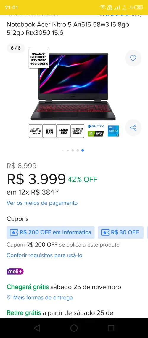 Imagem na descrição da promoção