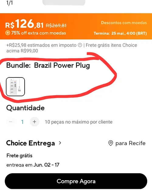 Imagem na descrição da promoção