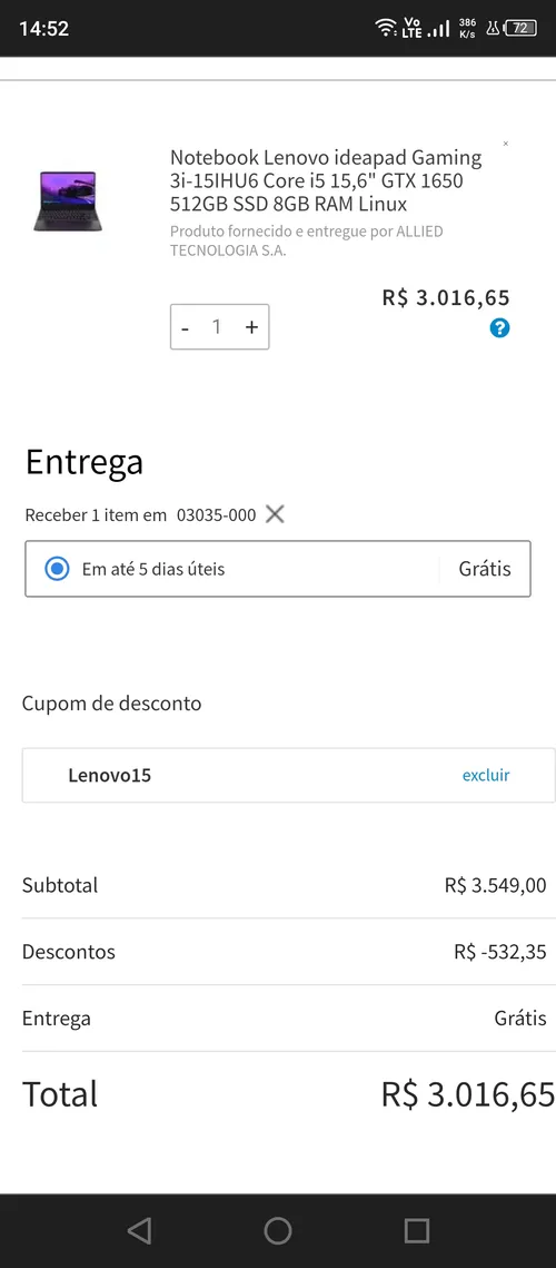 Imagem na descrição da promoção