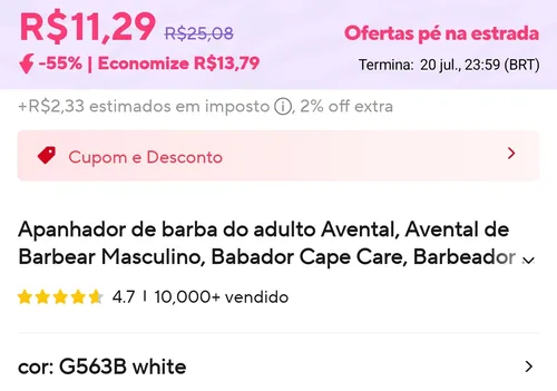 Imagem na descrição da promoção