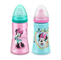 Kit 2 Copos Colors Bico De Silicone Disney Minnie Rosa Lillo