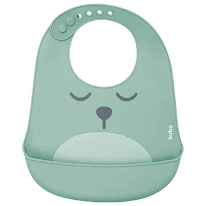 Buba, - Verde, Babador De Silicone Com Pega Migalhas Gumy Bebê Unissex, Verde (Green), Único