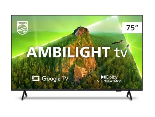 Smart TV Philips 75 Ambilight UHD 4K LED Google TV 75PUG7908/78
