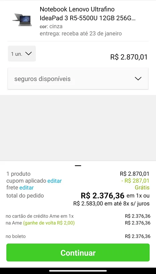 Imagem na descrição da promoção