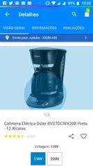 [APP ] Cafeteira Elétrica Oster BVSTDCWX20B Preta - 12 Xícaras