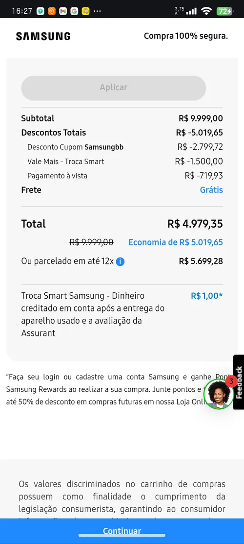 Imagem na descrição da promoção