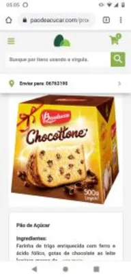 Chocottone com Gotas de Chocolate BAUDUCCO Caixa 500g | R$4,95