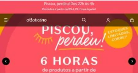 Produtos a partir de 4.99 durante 6h (hoje /amanhã)