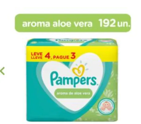 Lenços Umedecidos Pampers Aroma de Aloe Vera 192 Unidades | R$18