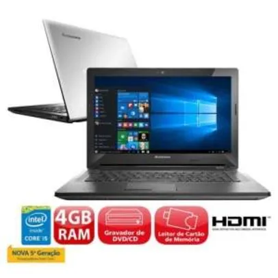 [Extra] Notebook Lenovo G40-80 com Intel® Core™ i5-5200U por R$ 2099