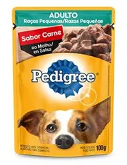 [PRIME] Ração Úmida Para Cachorros Pedigree Sachê Carne ao Molho Adultos Raças Pequenas 100g | R$1,59