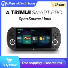 [Taxa Inclusa] Console de Jogos Portátil Trimui Smart Pro, Tela IPS 4.96 ", Sistema Linux, Joystick Iluminação RGB, Console de Videogame Retro