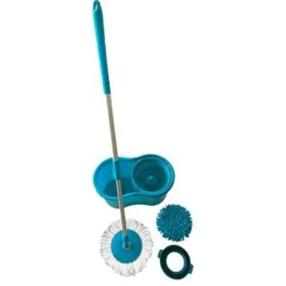 Mop Giratório 3 em 1 - Refil Microfibra + Refil Tira Pó + Refil Limpeza Pesada - Casual Home R$62