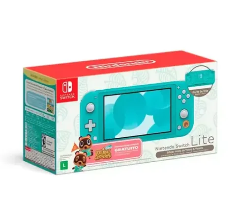 Console Nintendo Switch Lite + Jogo Animal Crossing: New Horizons, Edição Limitada  