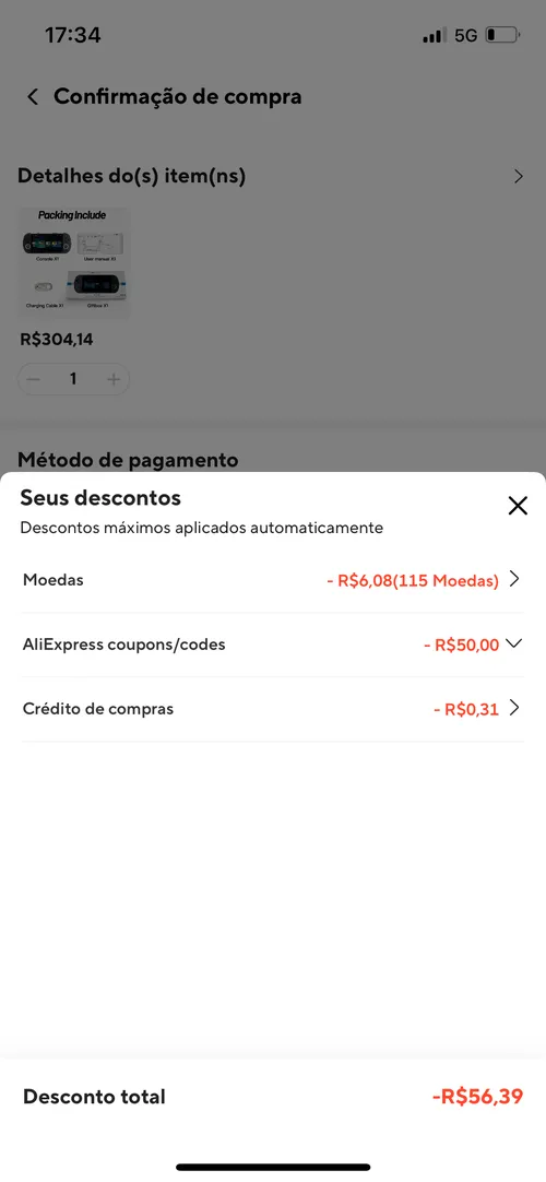 Imagem na descrição da promoção