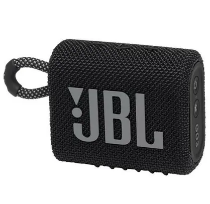 Caixa de Som Portátil JBL Go 3 com Bluetooth e À Prova de Poeira e Água – Preto | R$197