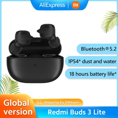 Fone de Ouvido Global Version Xiaomi Redmi Buds 3 Lite TWS Bluetooth 5.2 Earphone Headset 