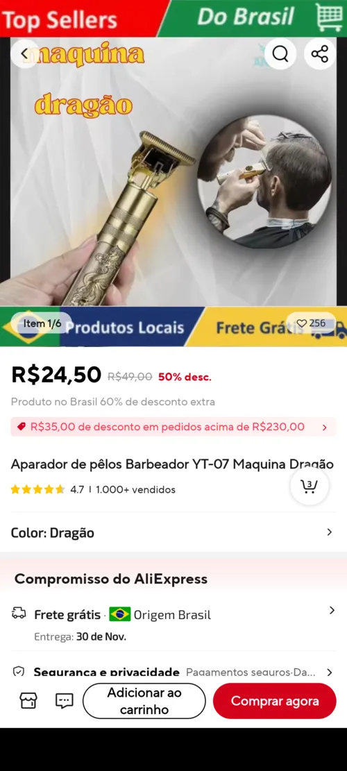 Imagem na descrição da promoção