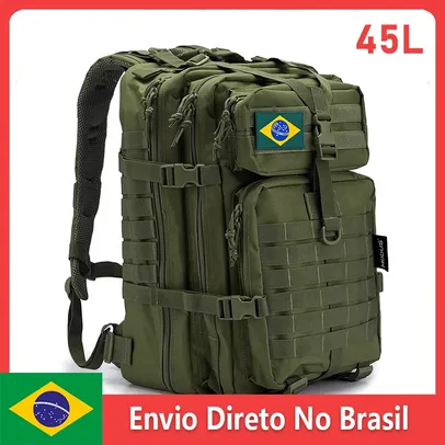 [Do Brasil] Mochila Tática Militar, Impermeável, 50L