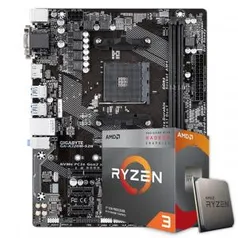 Kit Upgrade Placa Mãe Gigabyte GA-A320M-S2H AMD AM4 + Processador AMD Ryzen 3 3200G 3.6GHz