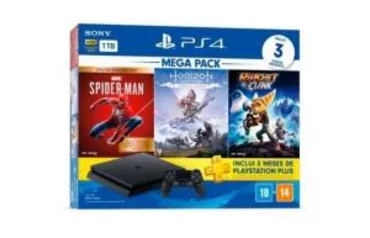 Console Sony PlayStation 4 Mega Pack 15, 1TB, Horizon Zero Dawn Complete Edition + Marvel's Spider-Man + Ratchet & Clank R$2.100