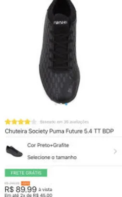 [ 42-44 ] Chuteira Society Puma Future 5.4 TT BDP