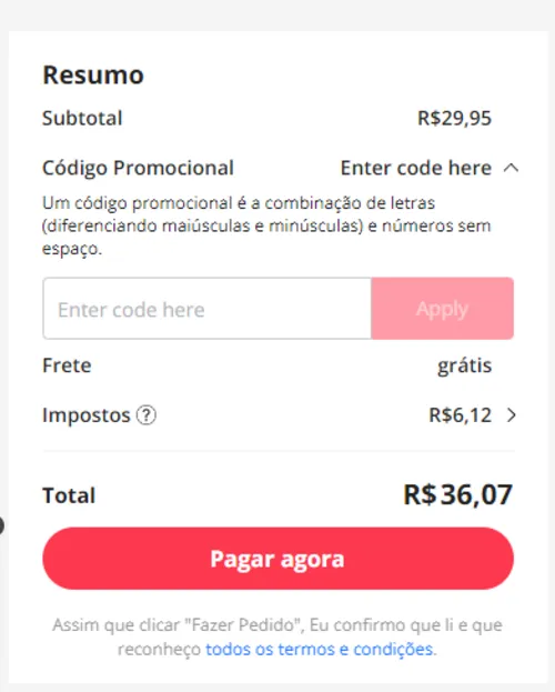 Imagem na descrição da promoção