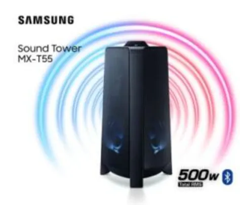 Sound Tower Samsung Mx-t55 Bluetooth com Potência de 500w e Som Bi-direcional - R$1050