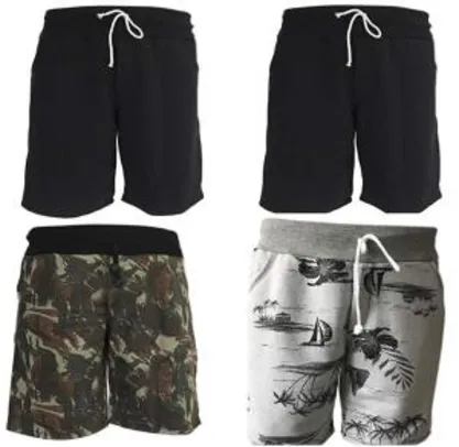 KIT 4 Bermudas Plus Size Moletom - Masculino