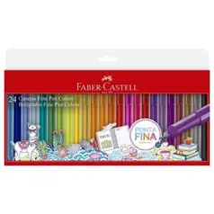 Caneta Ponta Fina, Faber-Castell, Fine Pen, FPB/ES24ZF, 24 Cores, Multicor