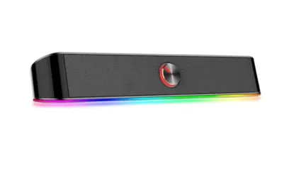 Soundbar Gamer Redragon Adiemus, 6W RMS, RGB, USB, 150Hz/20KHz, Botão Touch, Preto - GS560