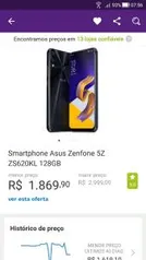 Smartphone Asus Zenfone 5z 6GB 128GB - R$1.870