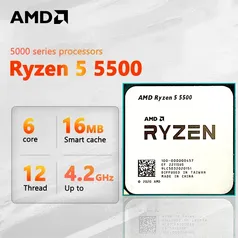 Processador AMD-Ryzen 5 5500, 3,6 GHz, 6 núcleos, 12 threads