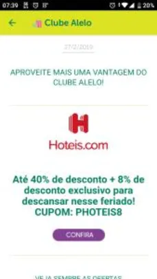 8% OFF em reserva de hotéis no Hoteis.com