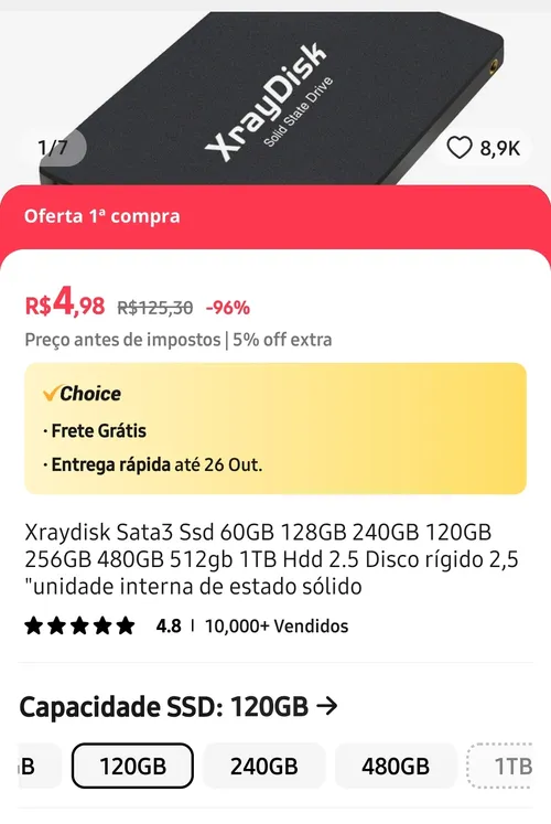 Imagem na descrição da promoção