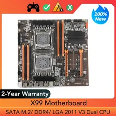 X99 Dual CPU Motherboard, LGA 2011, V3, DDR4, ATX, USB 3.0, Slots SATA M.2, Suporte 8 Memória, Processador Intel Xeon E5 Mainboard - AliExpress 7